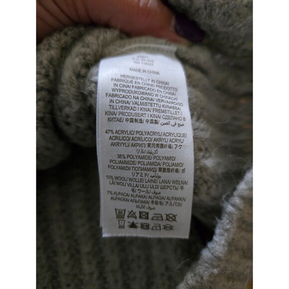 Boden Sweater Womens 14 Gray Wool Blend Chunky Knit Mock Neck - Picture 5 of 7